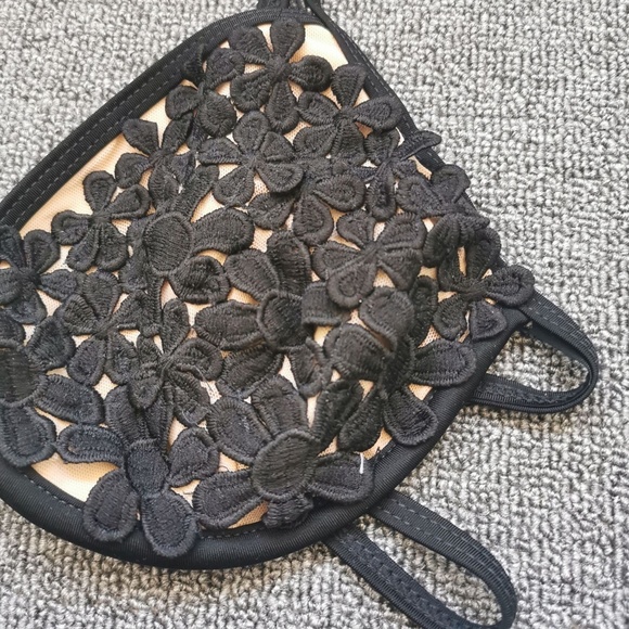 Sexy Embroidered Floral Lace Bikini Set โ Black - Picture 5 of 7